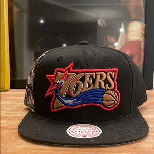 Mitchell & Ness 76ers Black Snapback Cap